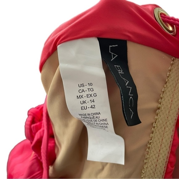 New! La Blanca Linea Costa Cross Back One Piece Swimsuit - Picture 8 of 9